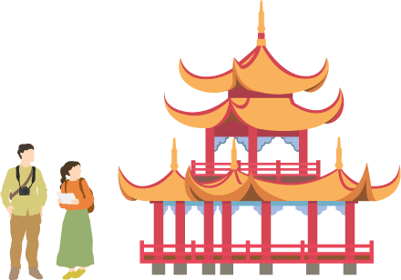 東屋（あずまや）・パビリオンのイラスト