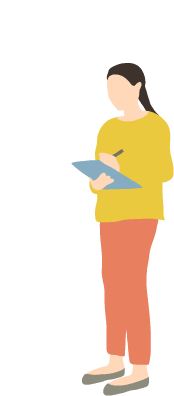 考えている女性のイラスト